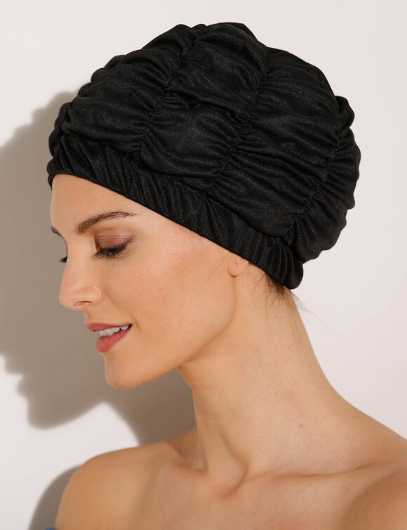 Bonnet de bain fantaisie femme (noir)