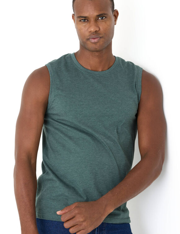 T-shirt col rond sans manches - lot de 3 (ch azur + tilleul + vert)