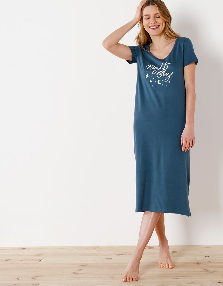 Chemise de nuit version longue – imprimé night sky (bleu foncé) Chemise de nuit version longue – imprimé night sky (bleu foncé)