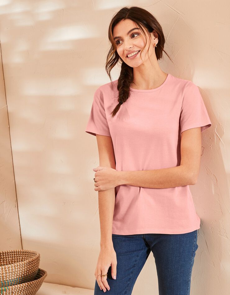 Tee-shirt manches courtes uni (pêche) Tee-shirt manches courtes uni (pêche)