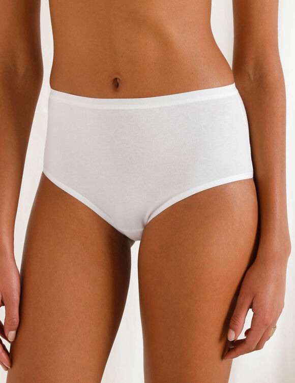 Culotte haute « Go Daily Coton» coton stretch (ivoire)