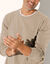 Pull pur coton col rond (taupe chin&eacute;)