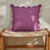 Coussin uni coton finition feston (mauve)
