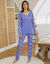 Pyjama pantalon imprimé fleurs - pur coton (lavande)