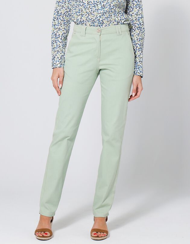 Pantalon chino stretch (vert clair)