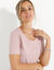 T-shirt col rond manches courtes (rose parmé)