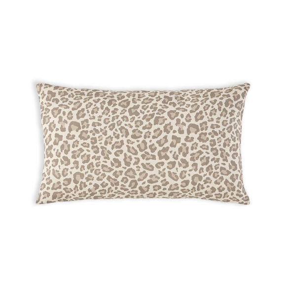 Housses de coussin rectangulaires imprim&eacute; l&eacute;opard - lot de 2 (taupe)