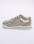 Baskets zippées en cuir perforé (beige irisé)
