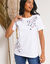 T-shirt manches courtes imprim&eacute; papillon (blanc)