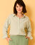 Chemise oversize rayée (blanc / vert)