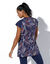 Tee-shirt imprimé encolure froncée, manches courtes (marine / multicolore)