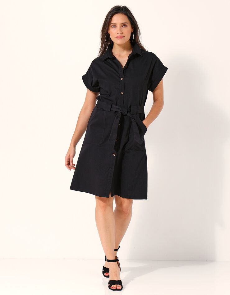 Robe chemisier unie (noir)