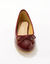 Ballerines plates vernies à noeud (bordeaux)