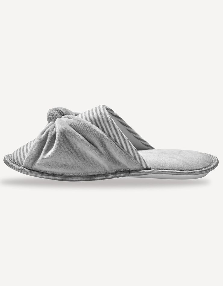 Mules plates coton imprimé rayé (gris) Mules plates coton imprimé rayé (gris)