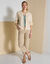 Gilet paletot manches longues, maille anglaise (beige clair)