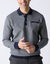 Polo bicolore maille chaude, manches longues (marine)