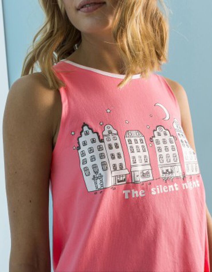 Pyjama short fantaisie ville étoilée (rose) Pyjama short fantaisie ville étoilée (rose)