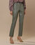 Pantalon fuselé 7/8ème, aspect cuir** (kaki)
