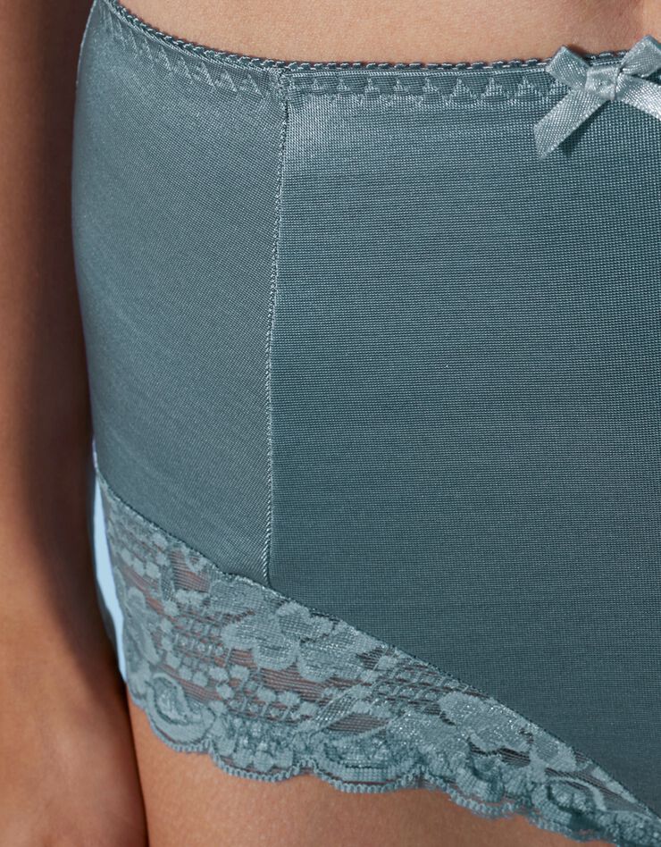 Gainette maille satinée et dentelle Avila - lot de 2 (ardoise + lagon)