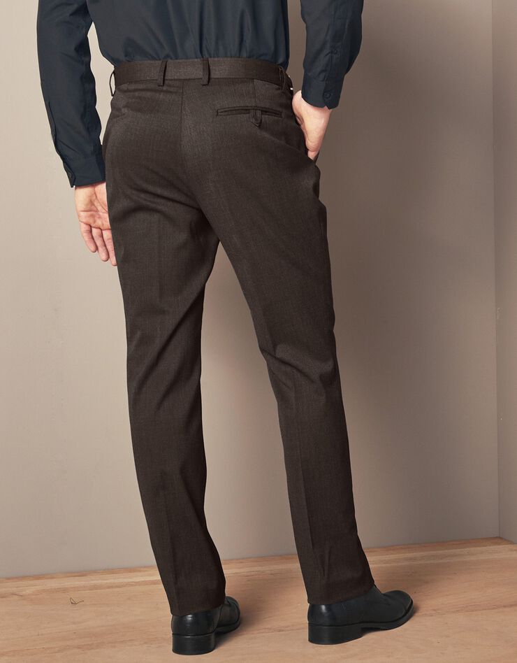 Pantalon taille réglable sans pince - polyester/laine (noisette) Pantalon taille réglable sans pince - polyester/laine (noisette)