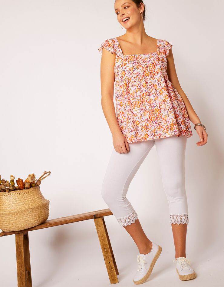 Legging 3/4 bas macramé (blanc) Legging 3/4 bas macramé (blanc)