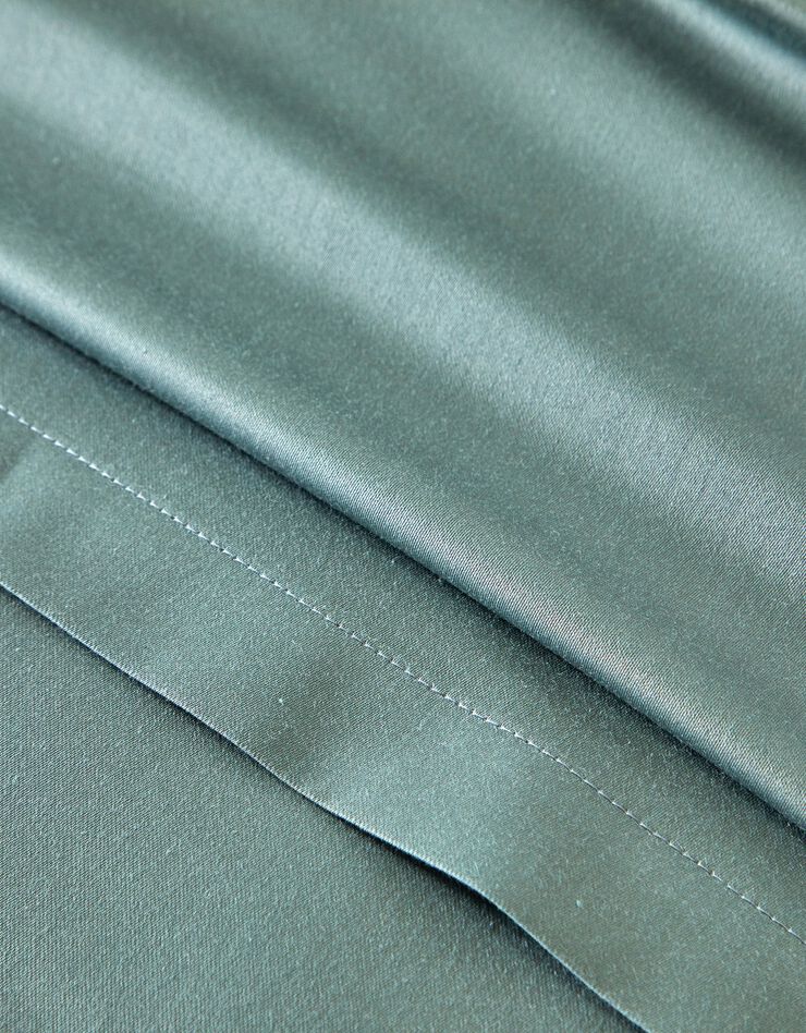 Linge de lit satin uni (vert grisé)