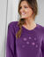 Chemise de nuit polaire manches longues brodée (prune foncé)