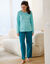 Pyjama manches longues, imprim&eacute; chat - lot de 2 (lagon + rose)