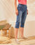 Corsaire fuselé ultra stretch, maille effet jean (stone)