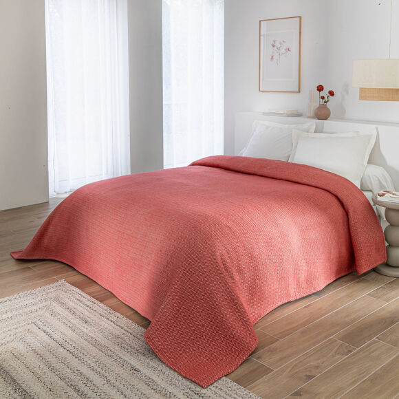 Couverture mélange laine et acrylique Courtelle® 450 g/m² (bois de rose)
