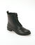 Bottines montantes doubl&eacute;es &agrave; lacets en cuir fleuri (noir)