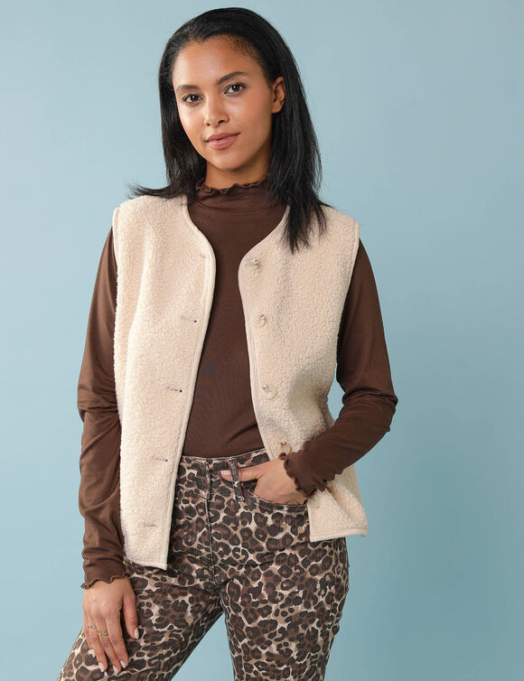 Veste sans manches maille bouclette, Sp&eacute;cial Petites (gr&egrave;ge)