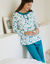 Pyjama femme imprim&eacute; "coeurs" (&eacute;meraude)