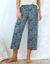 Pantacourt de pyjama imprimé Ikat (bleu canard / bleu)