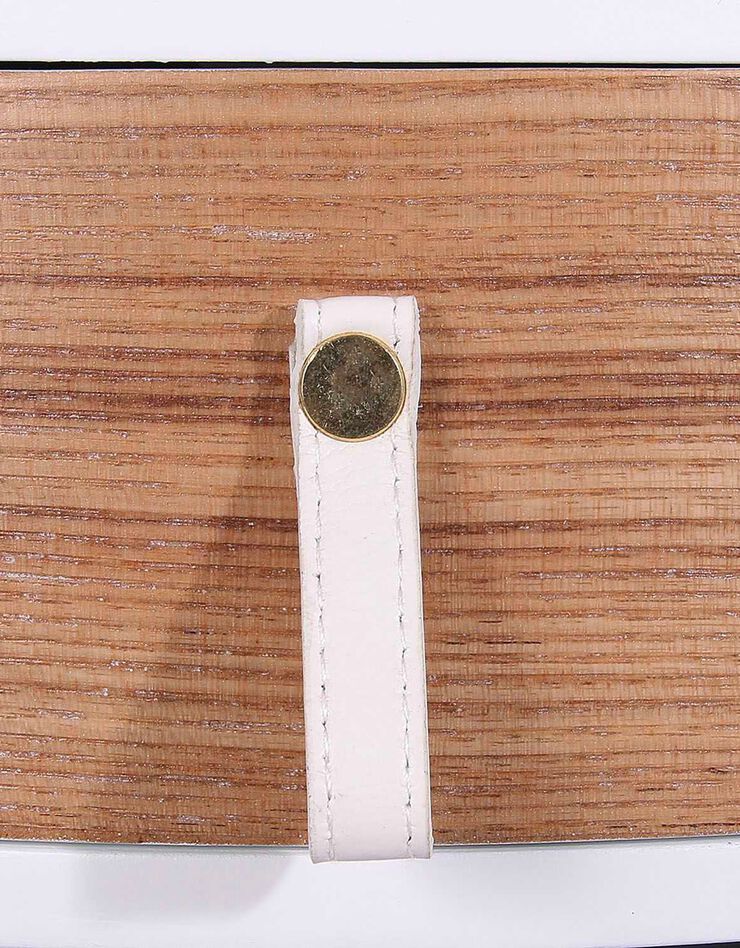 Table de chevet ronde bicolore TIHAME - 1 tiroir (blanc)