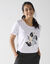 T-shirt manches courtes print placé (blanc)
