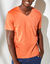 Tee-shirt col V manches courtes - lot de 3 (orange + vert + jaune)