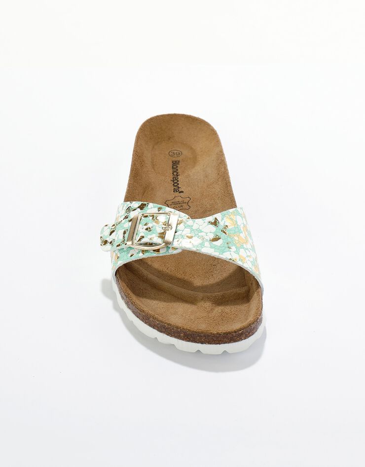 Mules à boucle imprimée (vert)