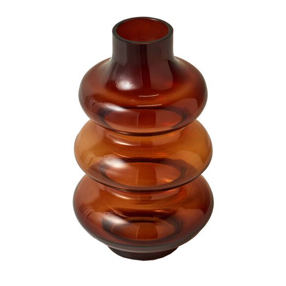 Vase ondul&eacute; en verre ambr&eacute; (ambre)