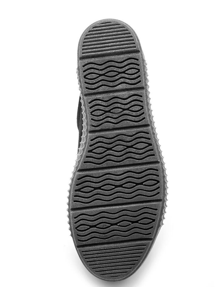 Baskets zippées et lacées grande largeur en cuir - noir (noir)
