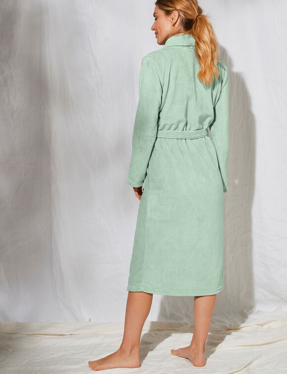 Poncho ?� capuche, maille polaire toucher peluche, gris imprim?� pois | Blancheporte