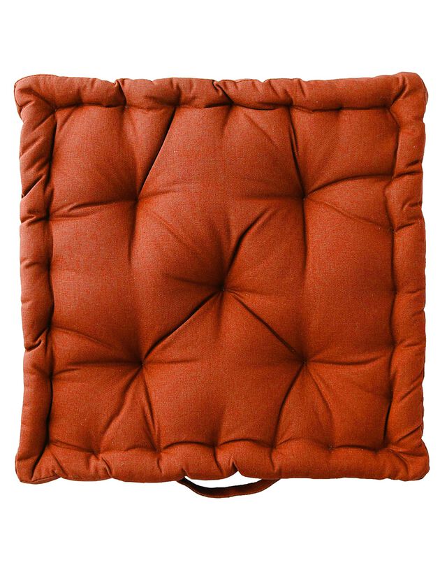 Coussin de sol uni coton (terracotta)