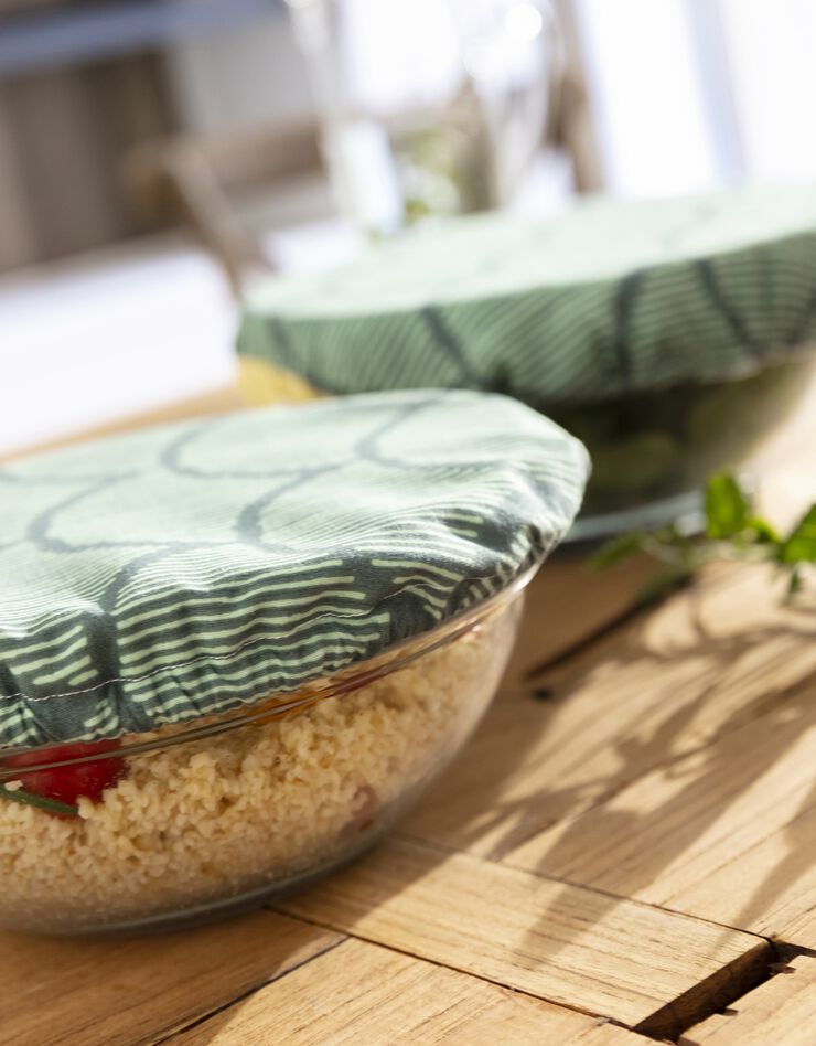 Charlotte alimentaire de conservation élastiquée, lot de 2 - collection upcycling (vert) Charlotte alimentaire de conservation élastiquée, lot de 2 - collection upcycling (vert)