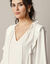 Blouse unie détails volantés, crépon (écru)