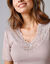 T-shirt coton et dentelle - lot de 2 (vison)