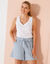 Short large, gaze de coton (bleu grisé)