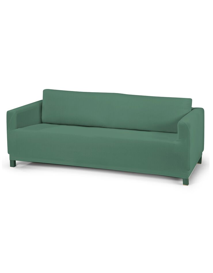 Housse fauteuil et canapé unie bi-extensible (vert sapin)