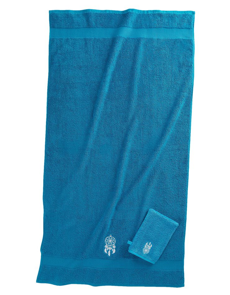 Éponge coton broderie attrape rêves - 420g/m² (turquoise) Éponge coton broderie attrape rêves - 420g/m² (turquoise)