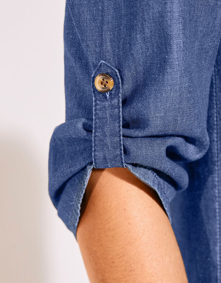 Robe évasée denim léger manches 3/4 (stone) Robe évasée denim léger manches 3/4 (stone)
