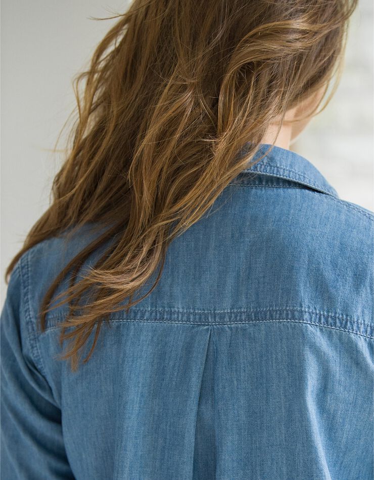 Chemise jean brodé coeur (bleached) Chemise jean brodé coeur (bleached)